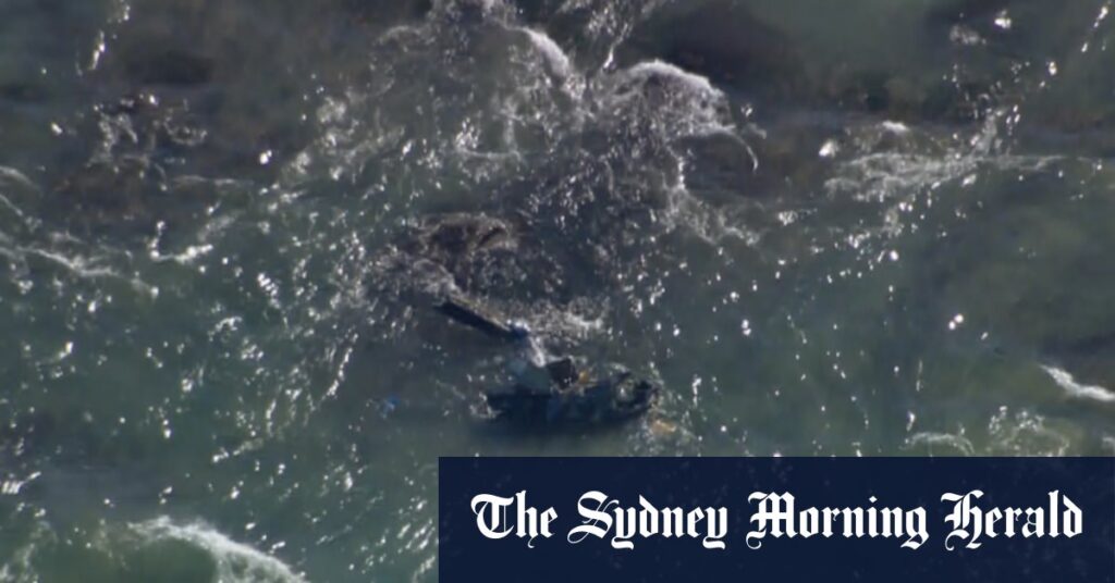 Three people rushed to hospital after helicopter crashes into waters near Victorian peninsula