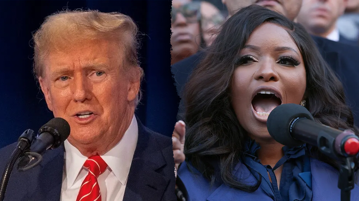 Split of President Donald Trump, Rep. Jasmine Crockett