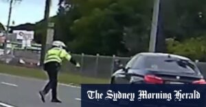 Commissioner thanks police officer who threw a speed radar at a car