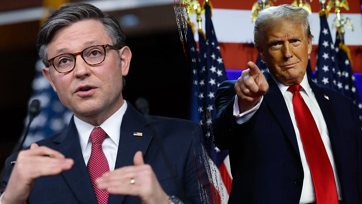 Mike Johnson and Donald Trump in photo mashup