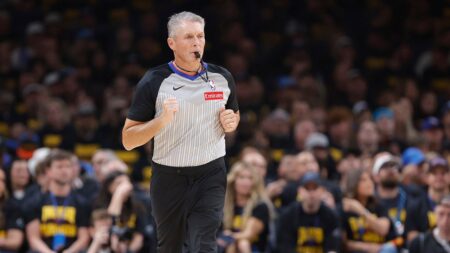 NBA referee Scott Foster bloodied after taking hit to face during playoff game