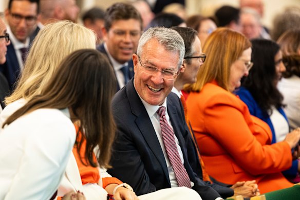 An upbeat Mark Dreyfus, despite losing his job to Labor’s factional skulduggery.