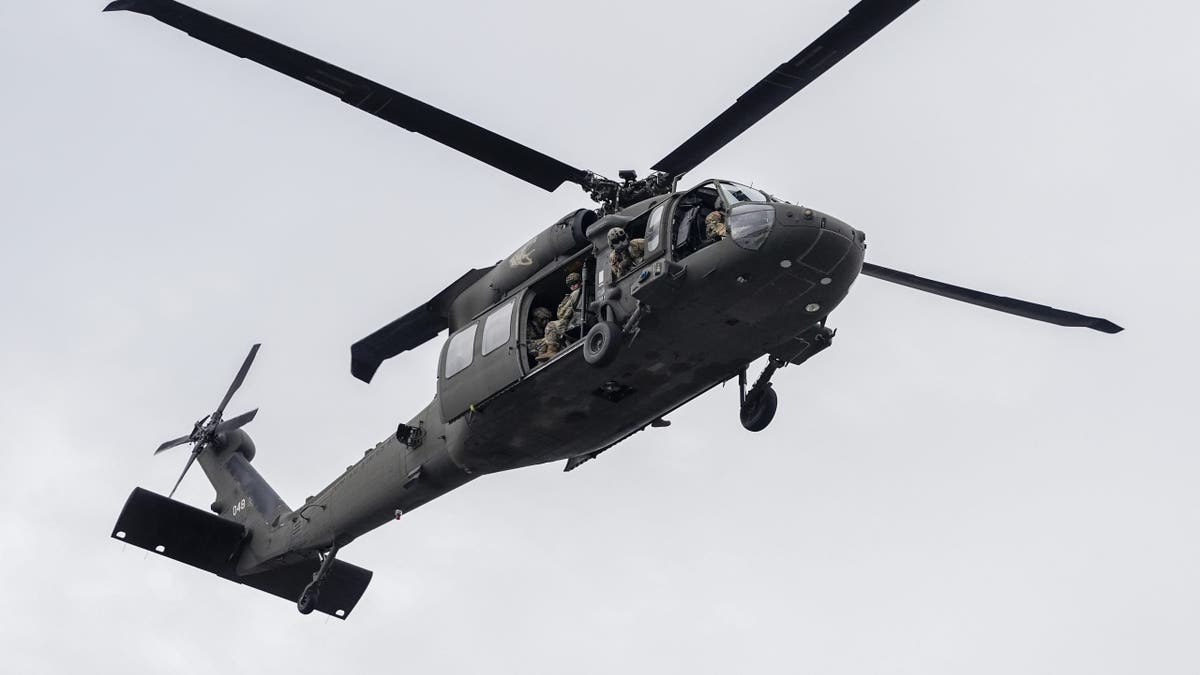 US Army Blackhawk from Fort Bragg performs a demo