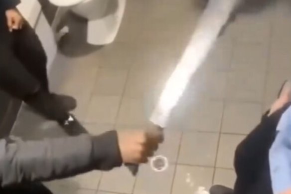 Footage of the incident was posted on social media on Thursday night.