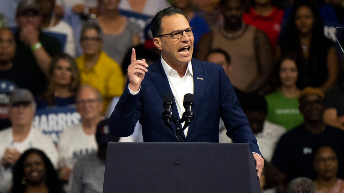 Pennsylvania Gov. Josh Shapiro speaks before Democratic presidential nominee Vice President Kamala Harris and her running mate, Minnesota Gov. Tim Walz, during a campaign event in Philadelphia on Tuesday, Aug. 6, 2024.