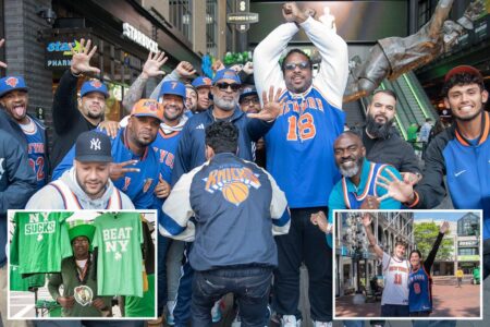 Knicks fans flood enemy territory in Boston for Game 5 with team on brink of eliminating Celtics: ‘We can just hope’