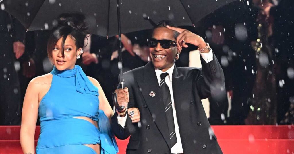 Rihanna and ASAP Rocky Recreate Prince Harry and Meghan Markle’s Iconic Umbrella Moment on Their Anniversary 