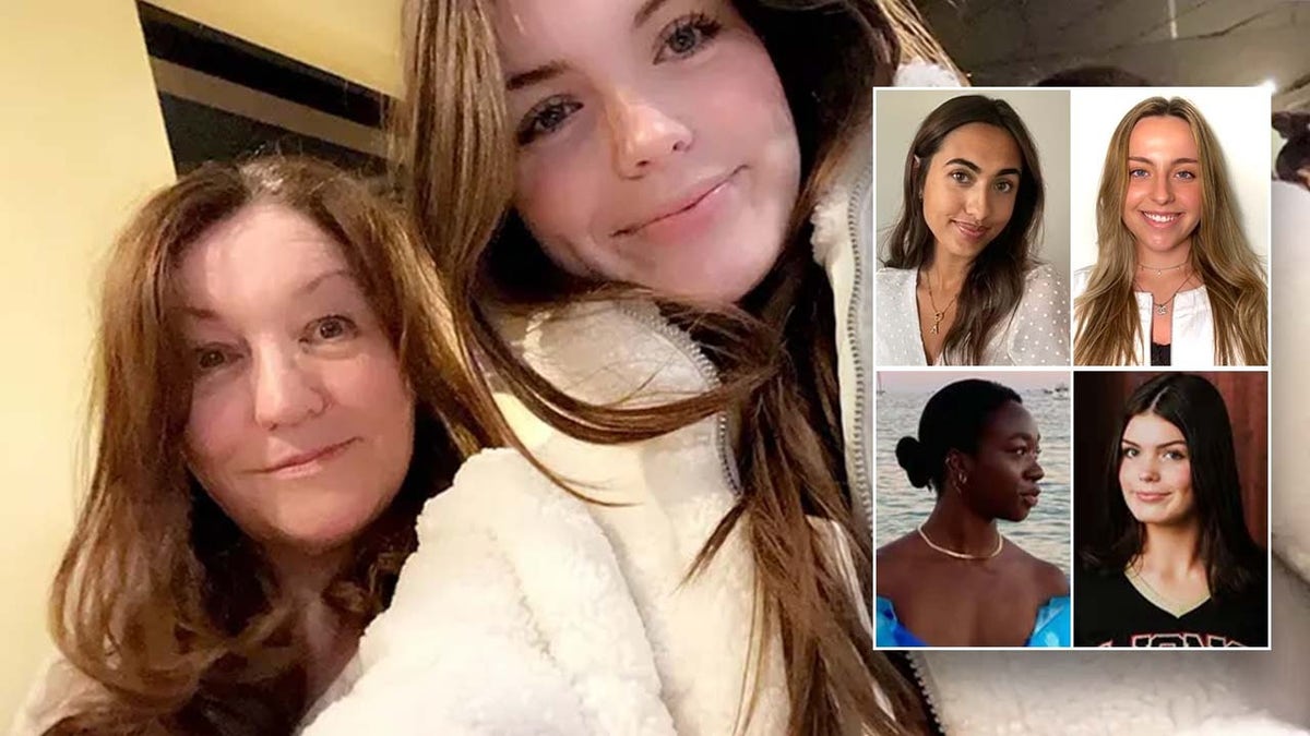 Mother and daugther pose with inset of four women.