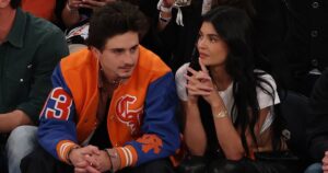 Kylie Jenner and Timothee Chalamet Enjoy Courtside Date Night at Basketball Game