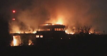 RCMP called in after derelict ferry burns in ‘suspicious’ blaze overnight