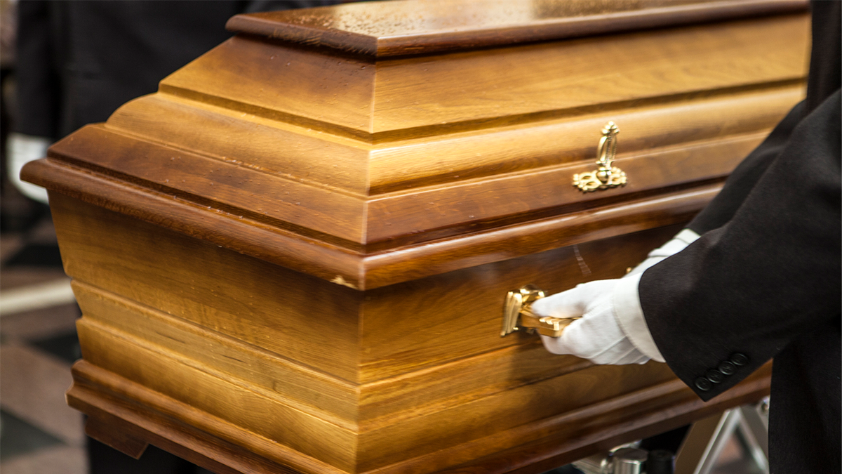 Casket being carried