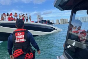 Influencers Take Selfies As Luxury Yacht Sinks In Miami