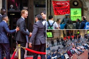 Daniel Penny attends Manhattan Institute fundraiser — where swarm of protesters staged a ‘die-in’