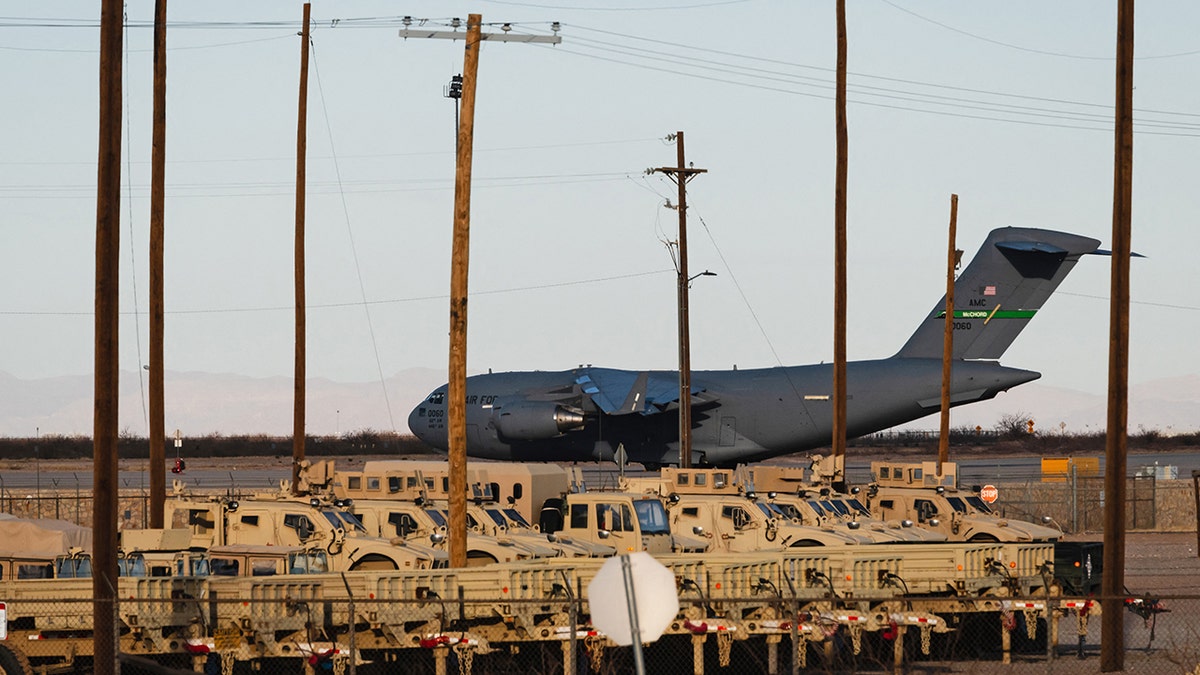 C-17 deportation plane in El Paso, Texas