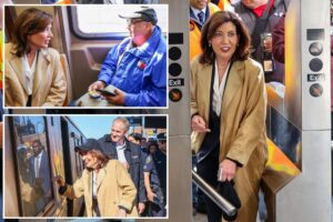 Hochul, MTA celebrate restored subway line but still no answers on how they’ll pay for massive spending plan