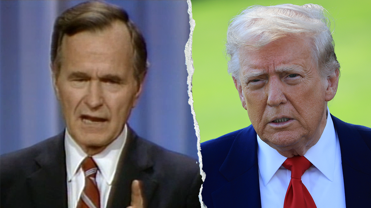 George HW Bush, left; Donald Trump, right