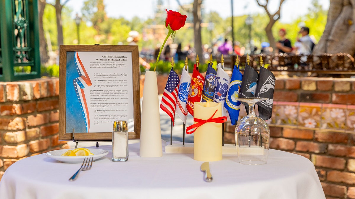 Table honoring fallen soldiers at Disneyland