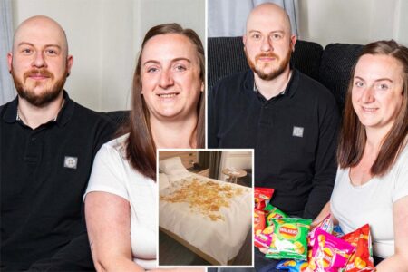 Husband’s romantic gesture gone wrong: How one couple’s hotel bed became covered in potato chips