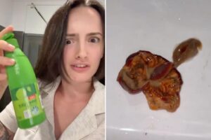 TikToker warns viewers about disgusting brown glob discovered in juice: ‘I feel violently ill’