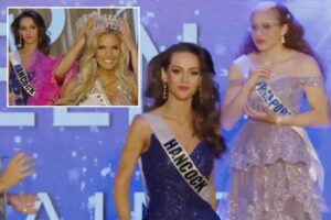 Jordon Hudson sports sour look on her face after failing to win Miss Maine USA pageant in front of beau Bill Belichick