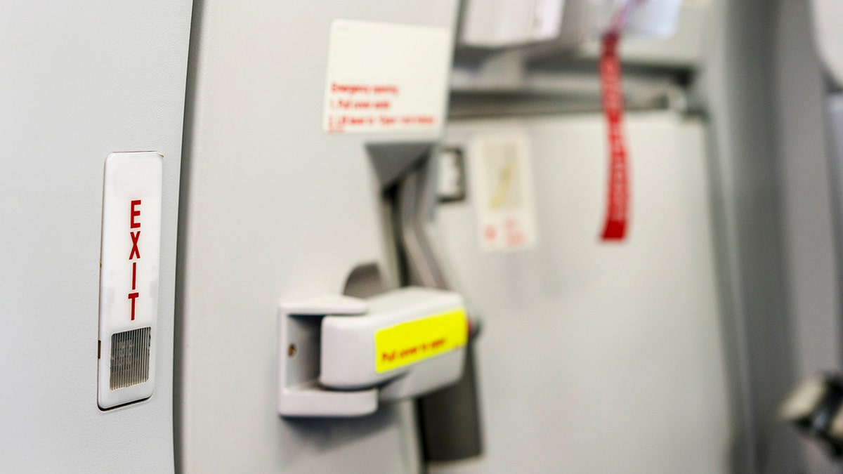 emergency door on airplane