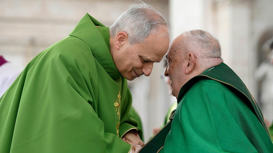 Pope Leo XIV in green robe