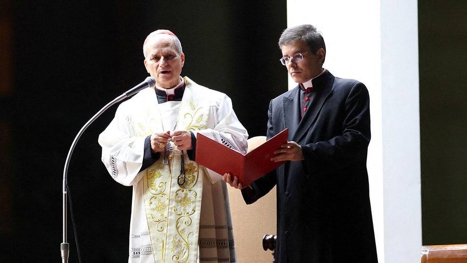 Pope Leo XIV leads service