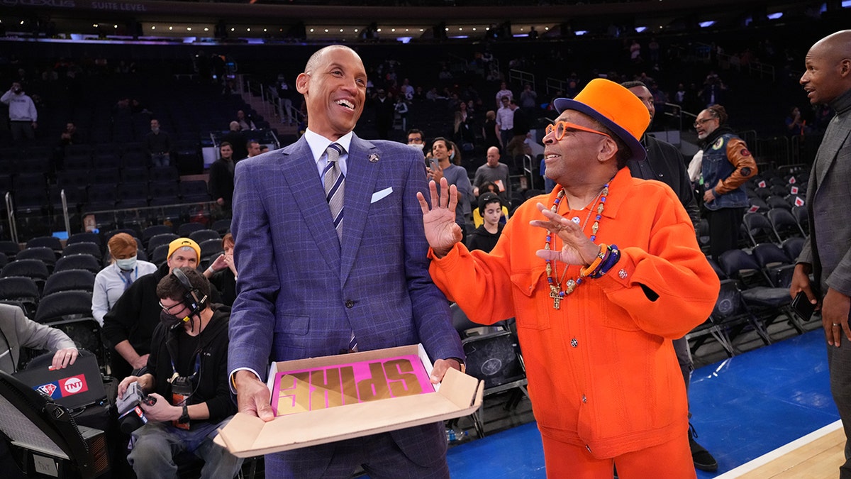 Reggie Miller and Spike Lee