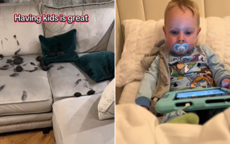 Dad Loads Dishwasher, That’s All the Time Toddler Needed To ‘Destroy’ Couch
