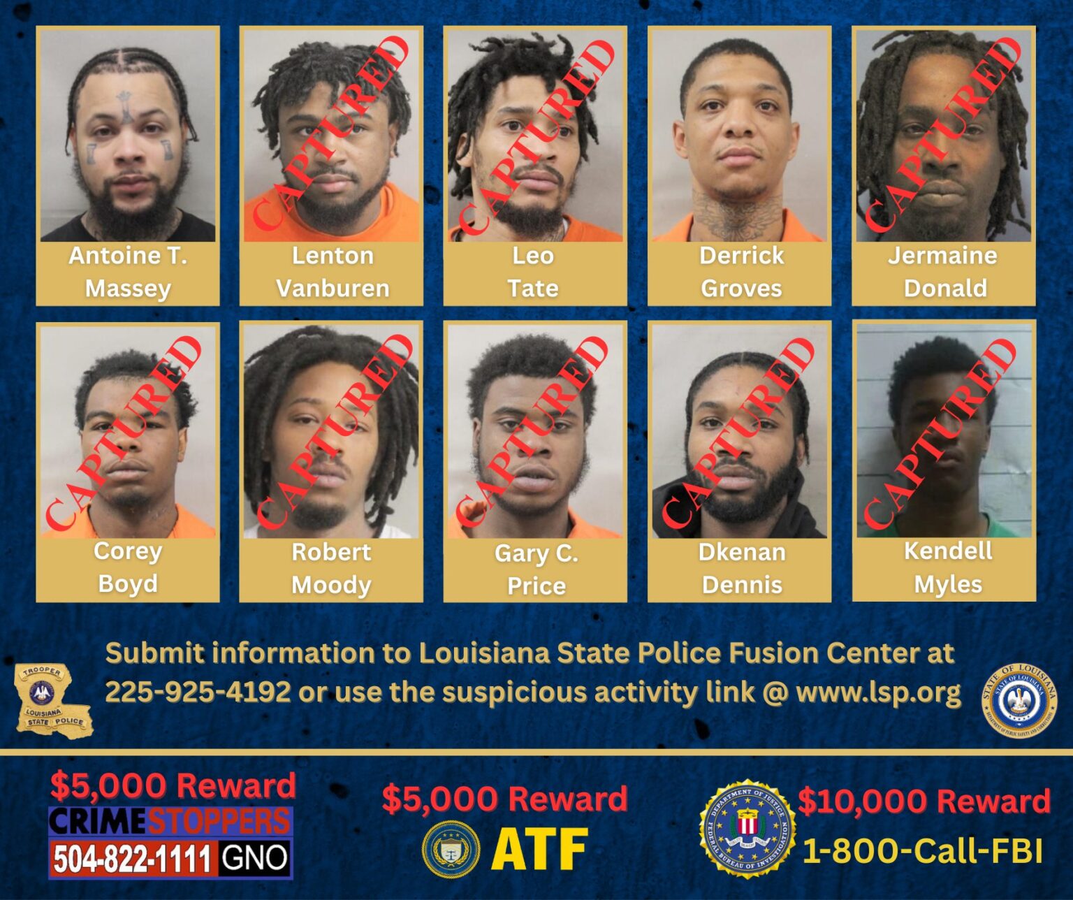 New Orleans Inmate Escape Update: Monday’s Captures Leaves 2 on Run