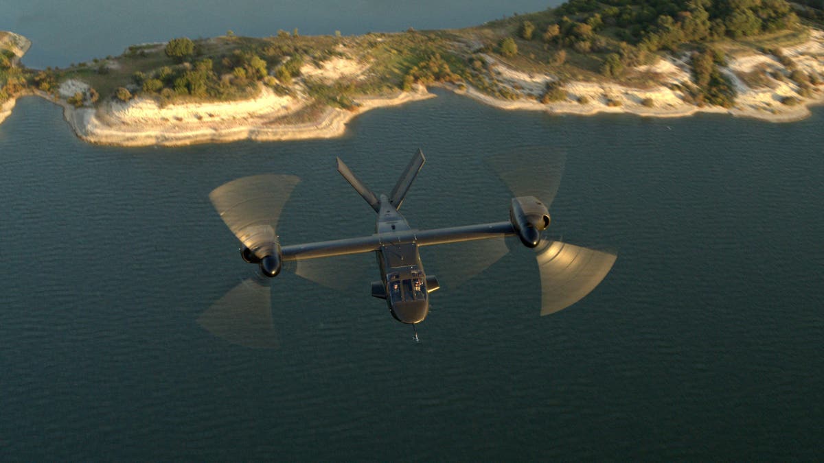 The demo pictured is part of 215 hours of test flight that won Bell the Army contract for the chopper.