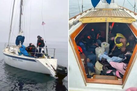 US Coast Guard nabs 16 Mexican immigrants crammed aboard sailboat off the California coast