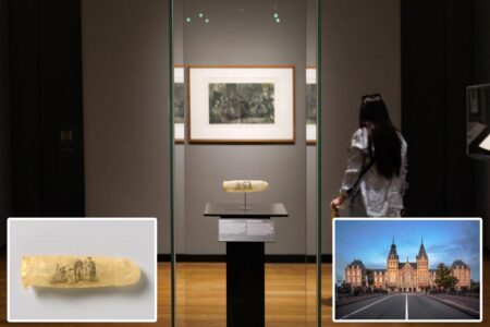 A 200-year-old condom decorated with erotic art goes on display in famous Dutch museum