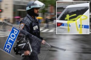 Marked NYPD cars, ambulance vandalized in NYC before anti-Trump protests