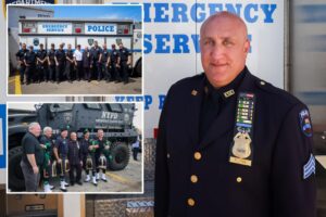 Beloved NYPD trainer of elite Emergency Service Unit gets special send-off after two decades in uniform