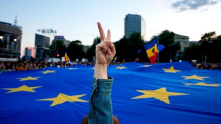 European flag celebrates 40 years as symbol for EU and predecessor