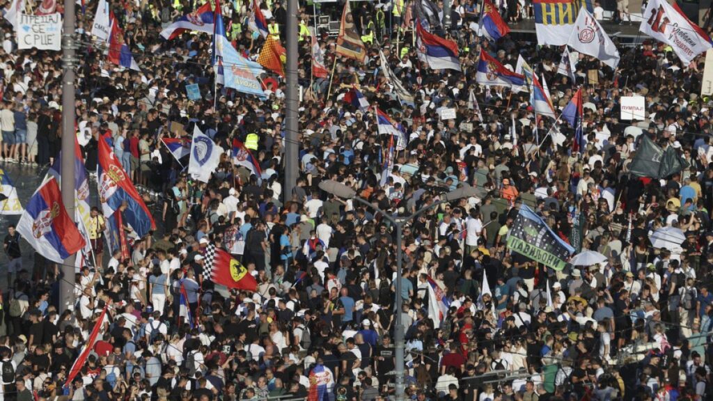 Anti-government protest in Serbia calls for early elections