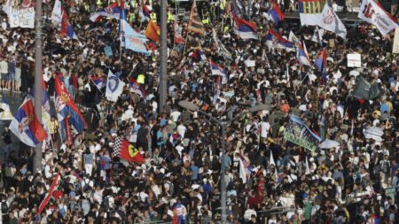 Anti-government protest in Serbia calls for early elections