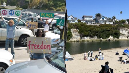 California beach ‘Resist!’ protest pushes ‘kindness’ while calling to ‘86 47’ in anti-Trump message