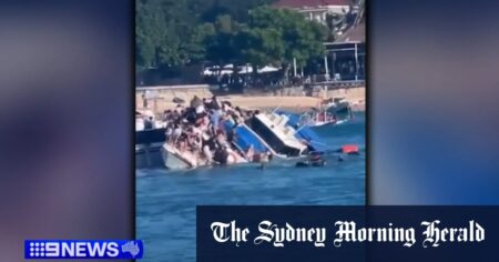 Passengers scramble to escape sinking tourist boat in Bali