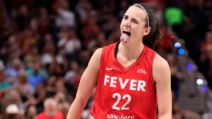 Caitlin Clark reacts to Pacers’ thrilling comeback victory over Thunder in Game 1 of NBA Finals