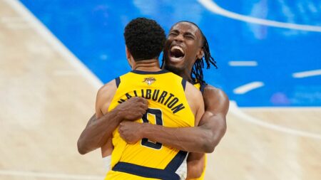Indiana Gov Mike Braun savoring state’s moment in national spotlight as Pacers lead NBA Finals