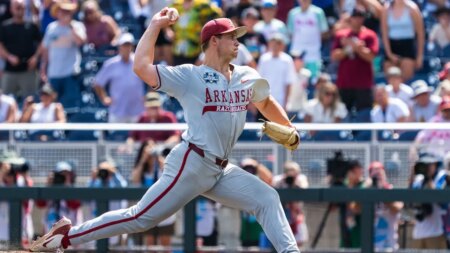 Arkansas baseball star pitches historic no-hitter in college World Series
