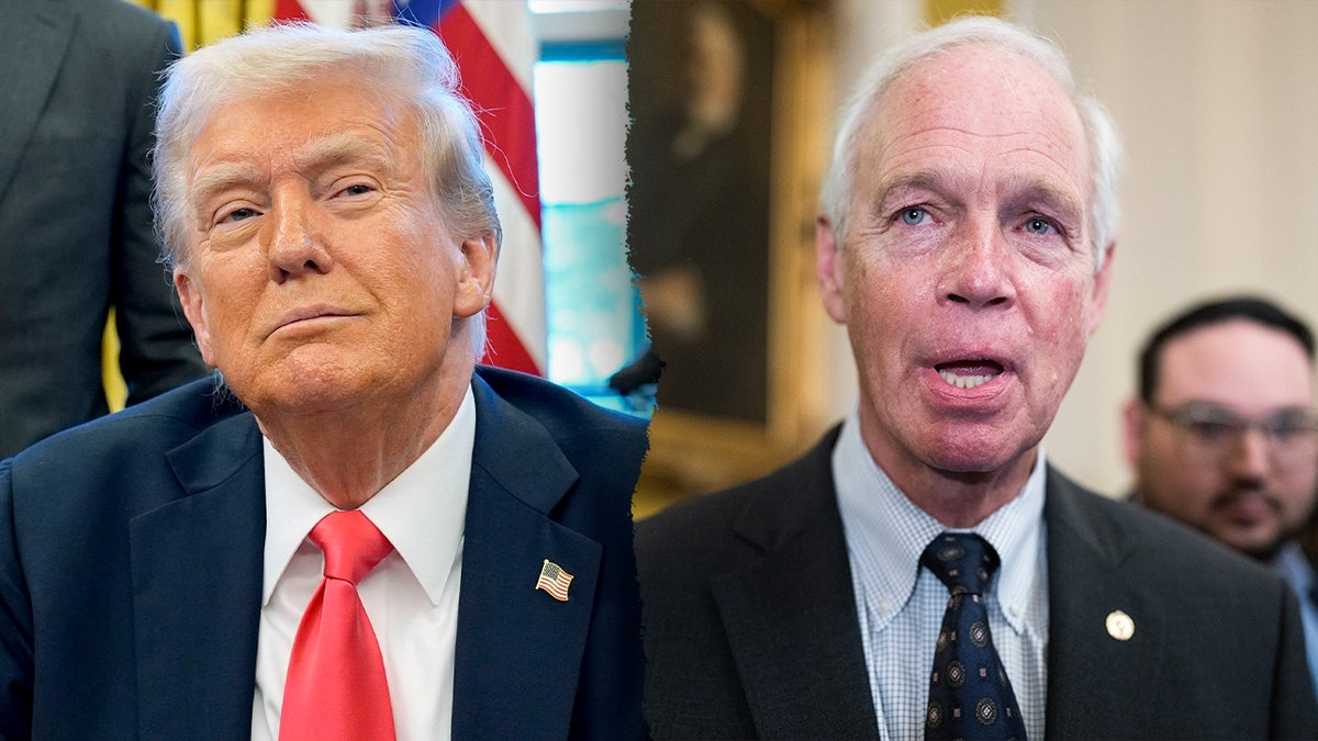 Ron Johnson, right; left: President Donald Trump