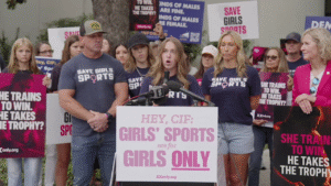 ‘Save Girls Sports’ rally rocks California sports league meeting amid state’s trans athlete battle vs Trump