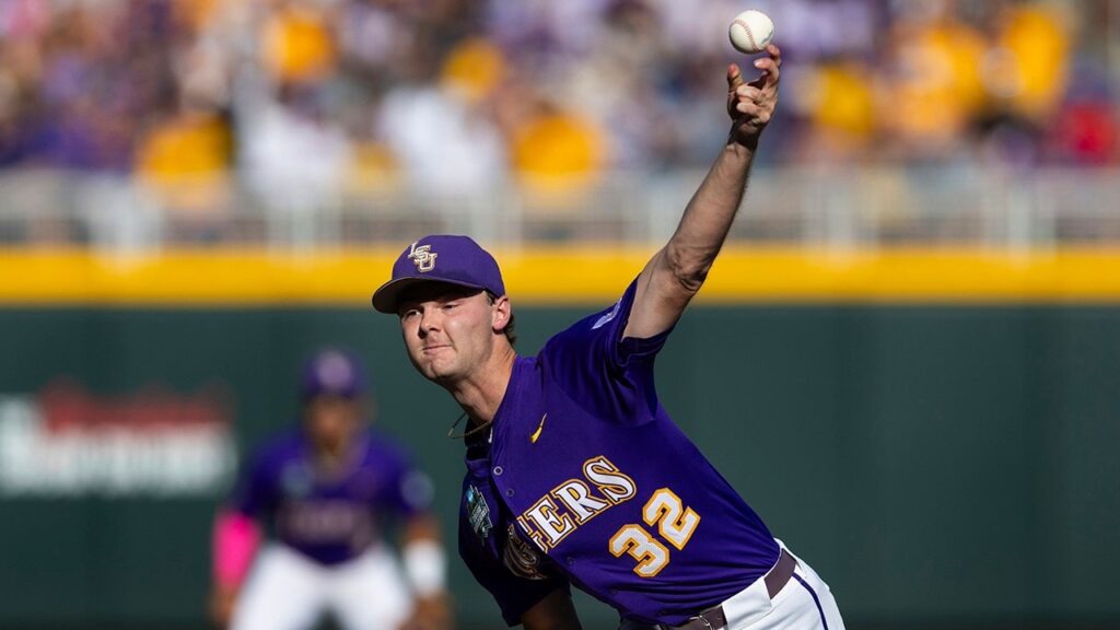 LSU’s Kade Anderson throws 130 pitches, strikes out 10 in College World Series win
