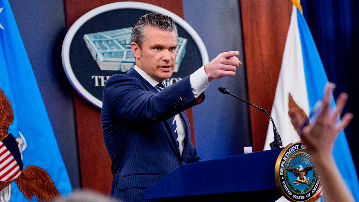 Hegseth pointing
