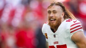 49ers’ George Kittle catches passes at Tight End University after historic contract extension