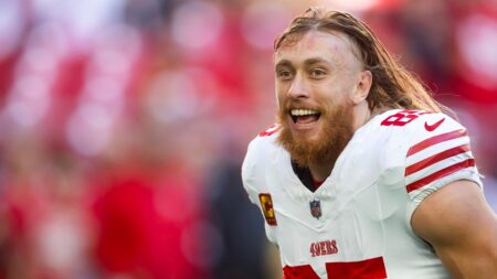 49ers’ George Kittle catches passes at Tight End University after historic contract extension