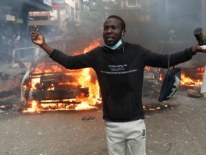 Police fire tear gas on crowds protesting Kenya blogger’s death in custody